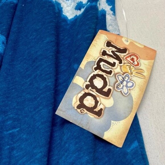 Mudd Asyemetrical Hem Dress Juniors Medium Blue Tie Dye Strapless Halter NWT - Picture 9 of 10